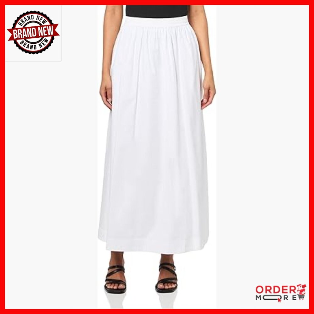 Cotton Poplin Maxi Skirt, Mid Rise, Regular Fit, Machine Washable